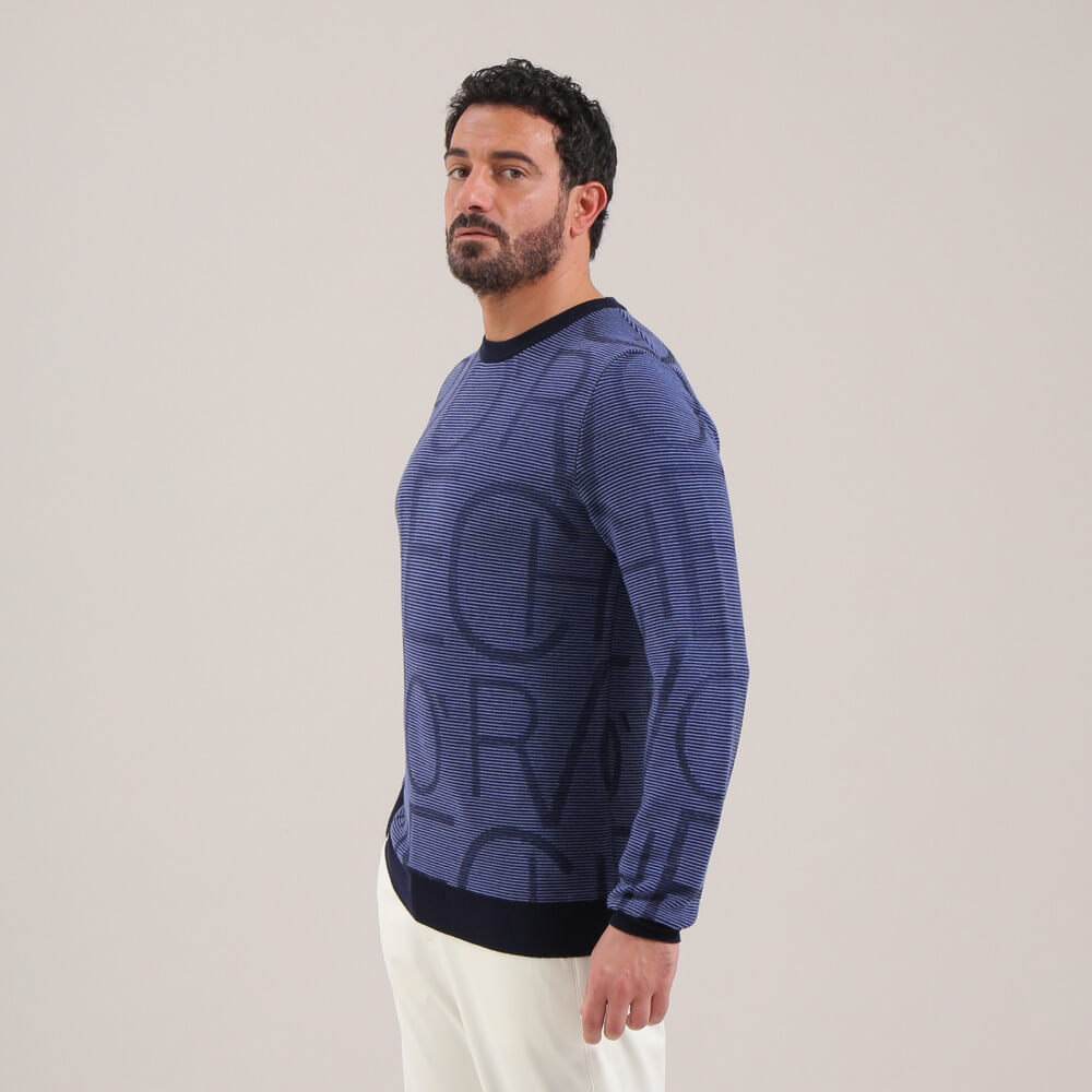 NATIVO | CHERVÒ PATTERN CREW NECK SWEATER - Chervò USA