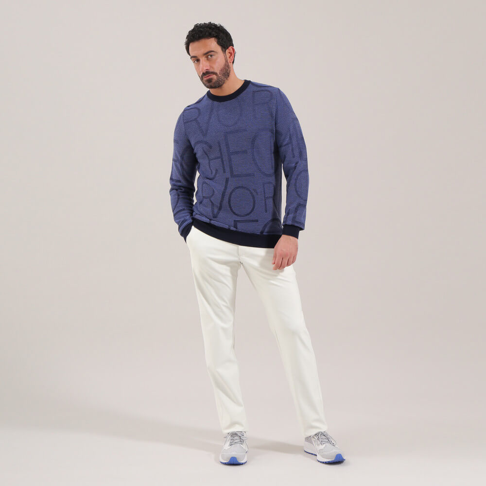 NATIVO | CHERVÒ PATTERN CREW NECK SWEATER - Chervò USA