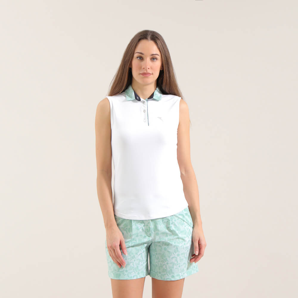 AZULES | LIGHTWEIGHT SUNBLOCK® SLEEVELESS JERSEY POLO - Chervò USA
