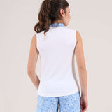 AZULES | LIGHTWEIGHT SUNBLOCK® SLEEVELESS JERSEY POLO - Chervò USA