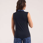 AZULES | LIGHTWEIGHT SUNBLOCK® SLEEVELESS JERSEY POLO - Chervò USA