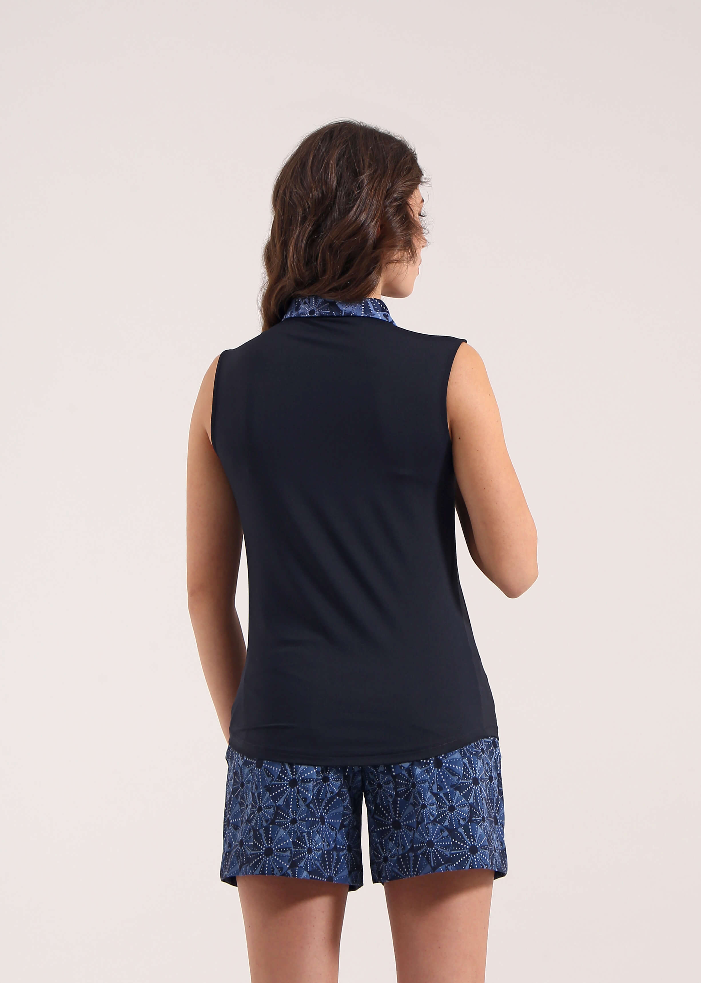 AZULES | LIGHTWEIGHT SUNBLOCK® SLEEVELESS JERSEY POLO - Chervò USA