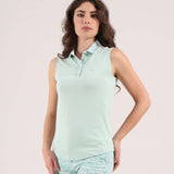 AZULES | LIGHTWEIGHT SUNBLOCK® SLEEVELESS JERSEY POLO - Chervò USA