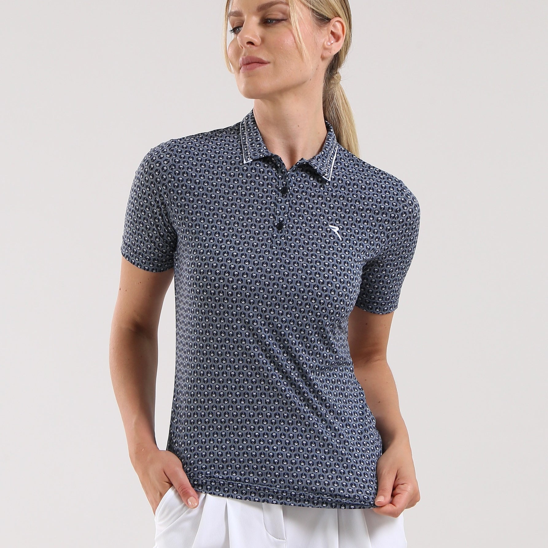 AUNT - NAVY PALMS polo - woman - Chervò USA