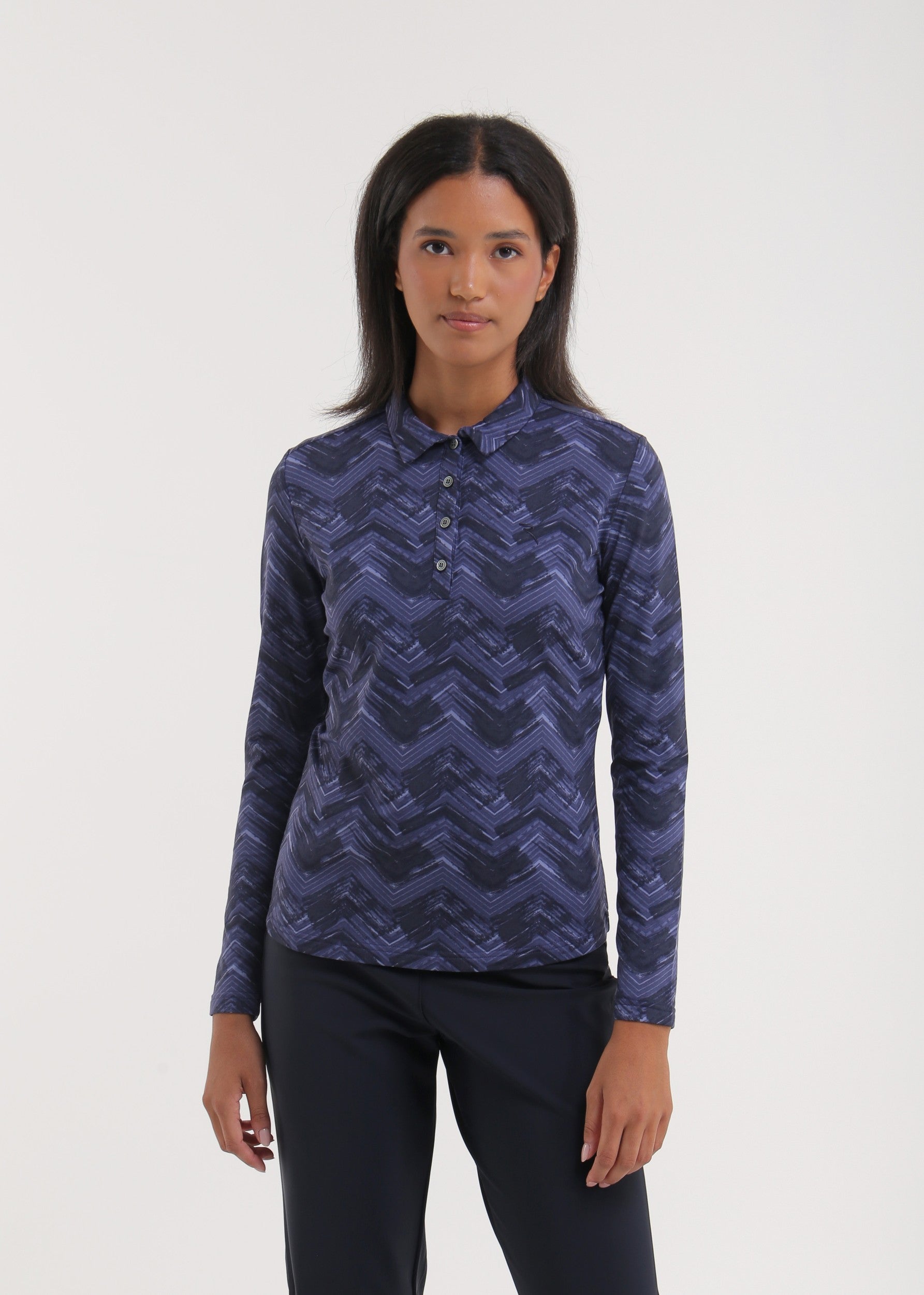 AVEMUS - INDIGO CHEVRON polo - woman - Chervò USA