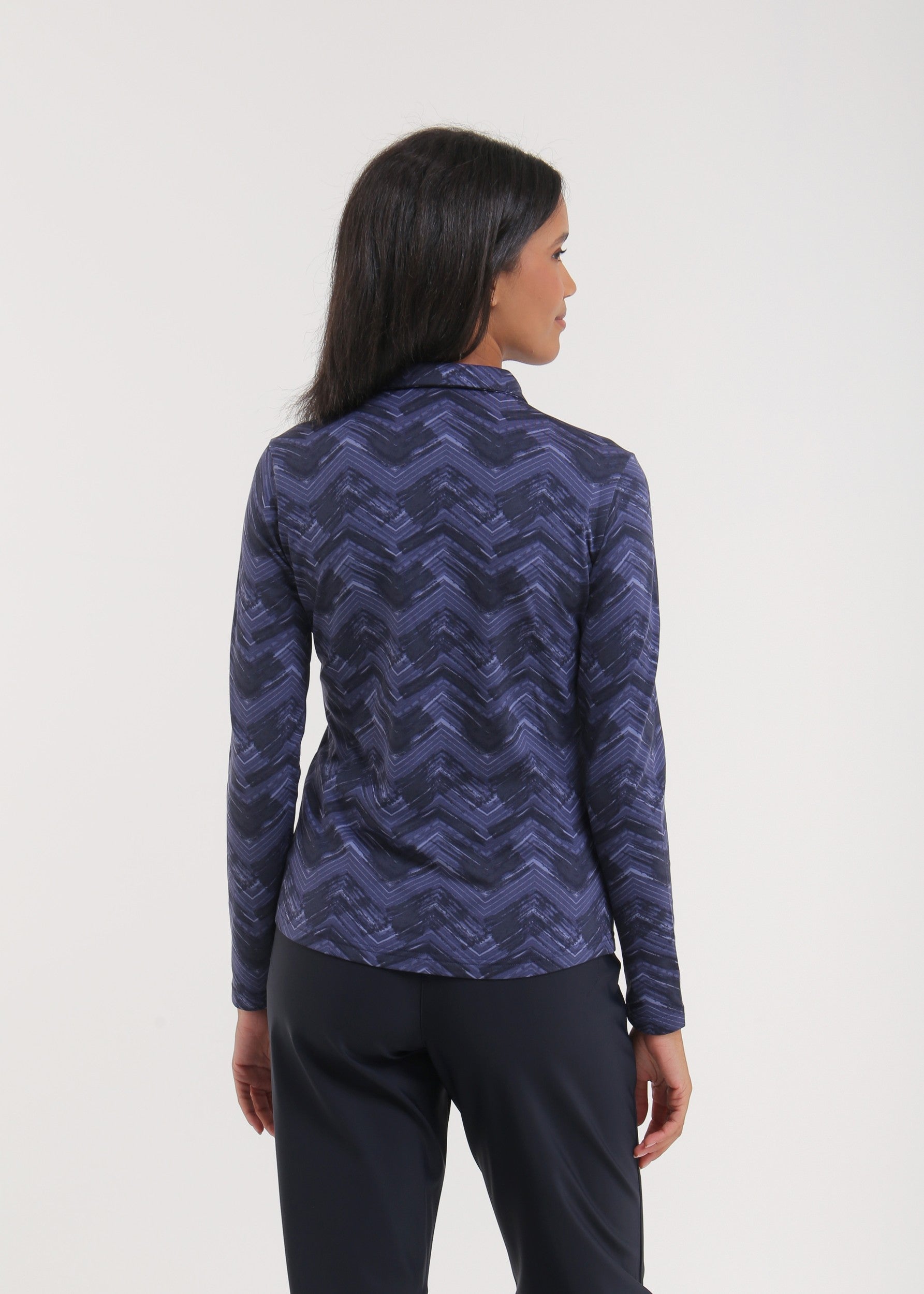 AVEMUS - INDIGO CHEVRON polo - woman - Chervò USA