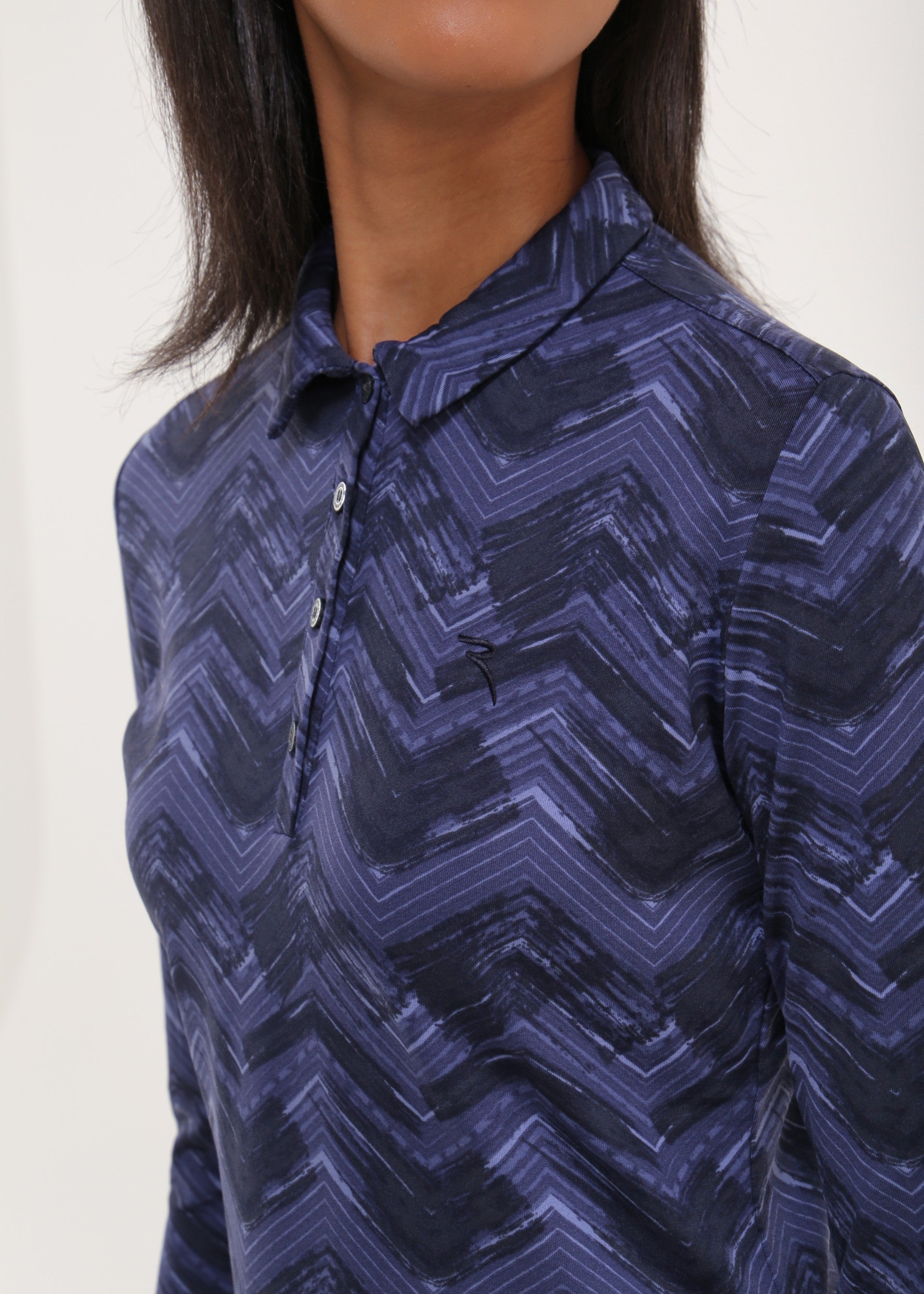 AVEMUS - INDIGO CHEVRON polo - woman - Chervò USA