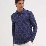 ANIMA - INDIGO CHEVRON polo - man - Chervò USA