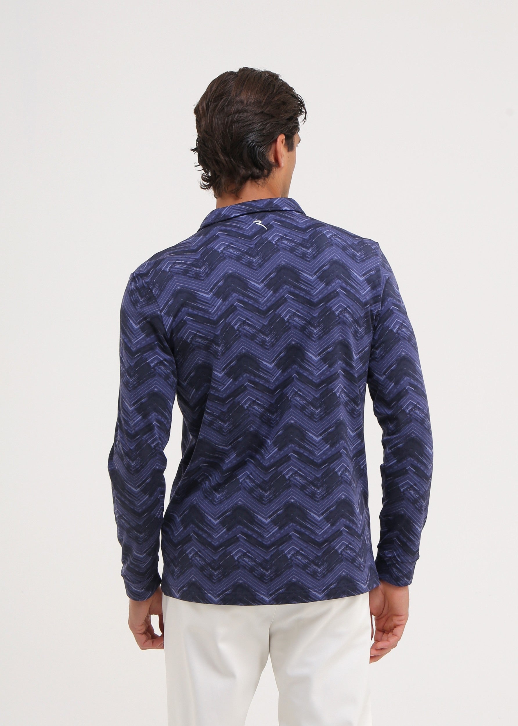 ANIMA - INDIGO CHEVRON polo - man - Chervò USA