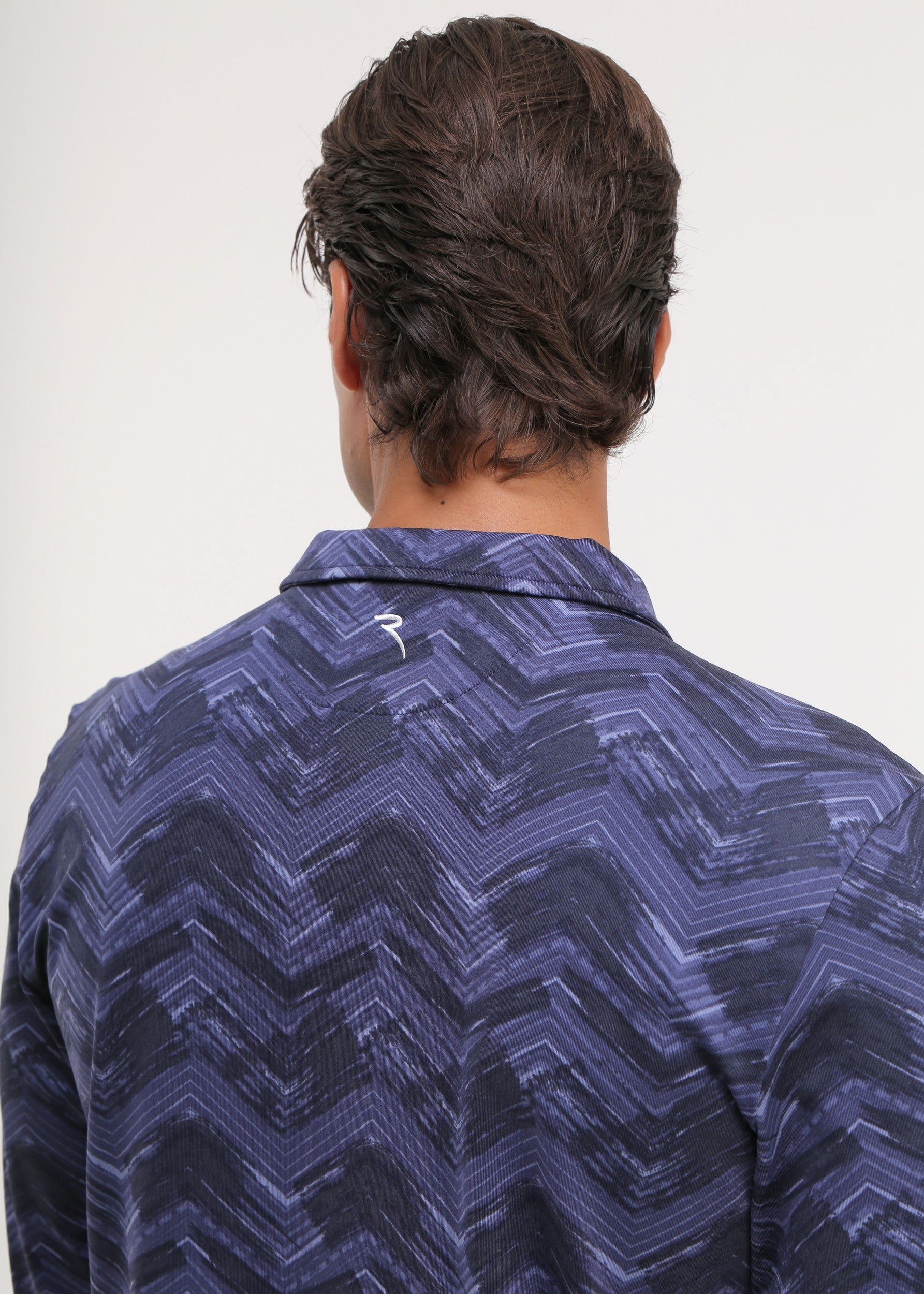 ANIMA - INDIGO CHEVRON polo - man - Chervò USA