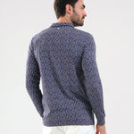 ANIMA - INDIGO CHEVRON polo - man - Chervò USA