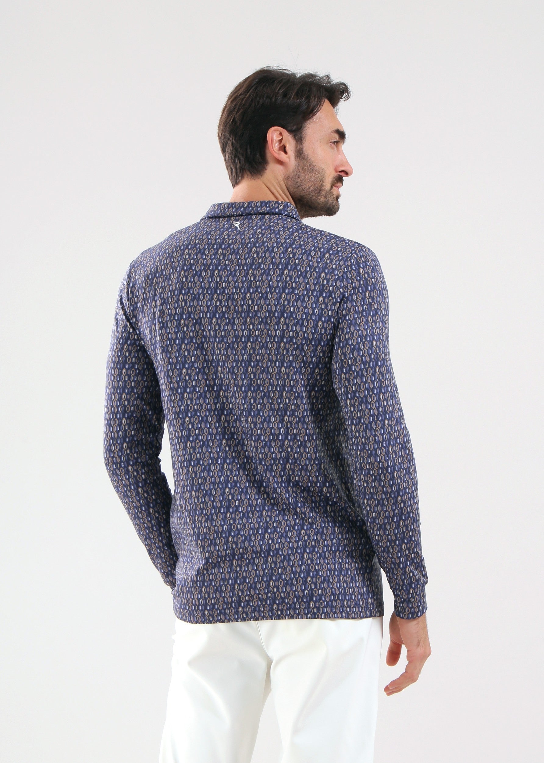 ANIMA - INDIGO CHEVRON polo - man - Chervò USA