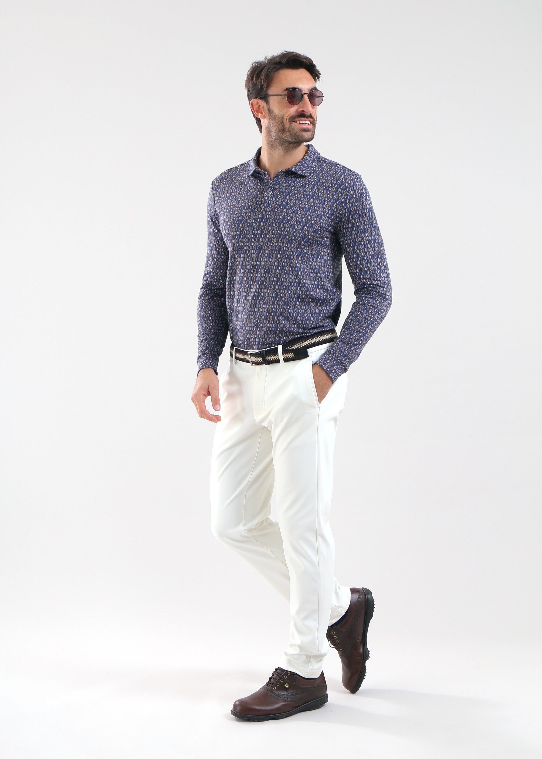 ANIMA - INDIGO CHEVRON polo - man - Chervò USA